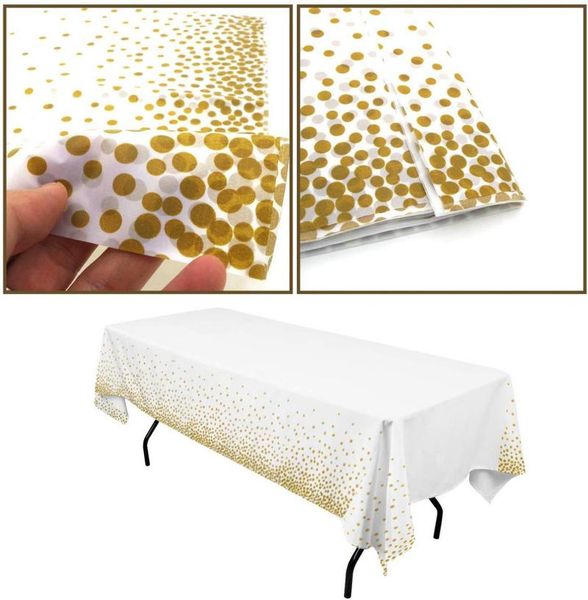 

table cloth gold dot gilded tablecloth disposable kids birthday party supplies baby shower wedding home decor accessories #t1p