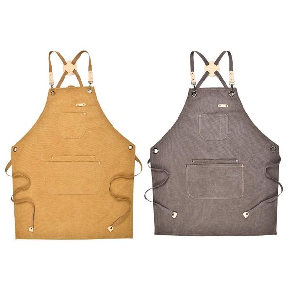 

chef apron with multi pockets adjustable cross back cooking bib 449e aprons
