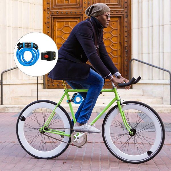 

bike locks mountain anti-theft lock five-digit code (blue)