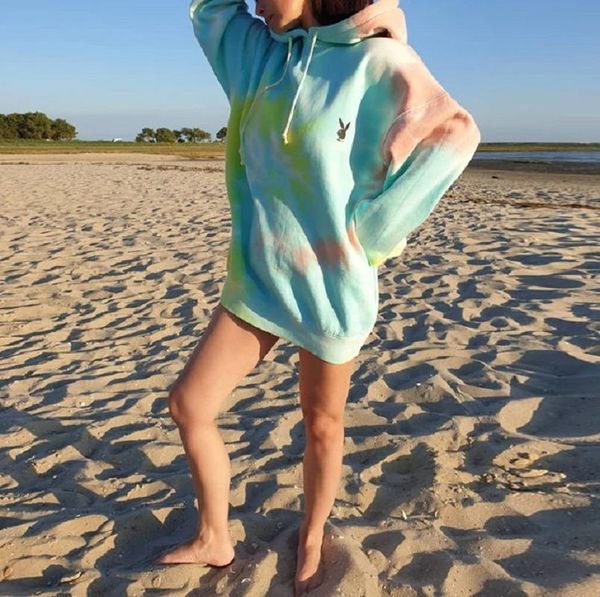 

tie-dye print plus size harajuku hoodies women loose casual long sleeve fashion brand design streetwear 2021 spring autumn women's & s, Black