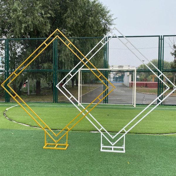 

party decoration wedding arch rhombus shelf backdrop frame quadrilateral geometry flower stand shooting props arrangement decor