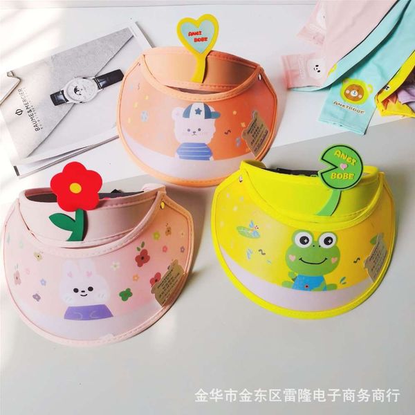 

summer korean children's sun hat cartoon empty baby, Yellow