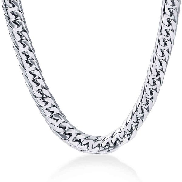 

niba 3/5/7/8mm wide men's chain collana uomo 24inch stainless steel silver plated cadenas hombre necklace fashion jewelry