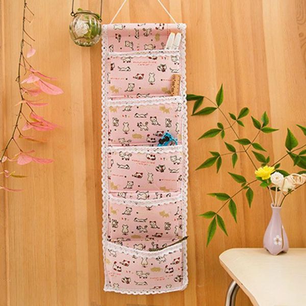 

cotton and linen storage hanging bag multi layer pocket boxes & bins