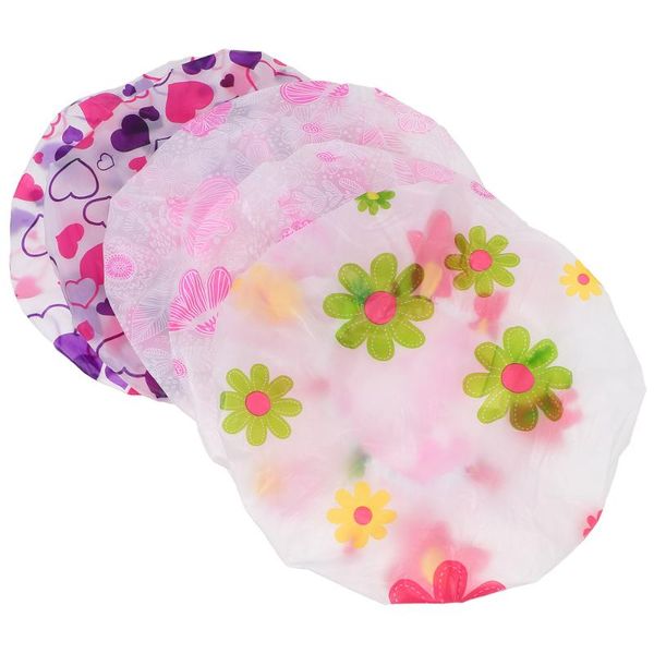 

shower caps 5pcs wave point pattern waterproof bathing bath shampoo hats