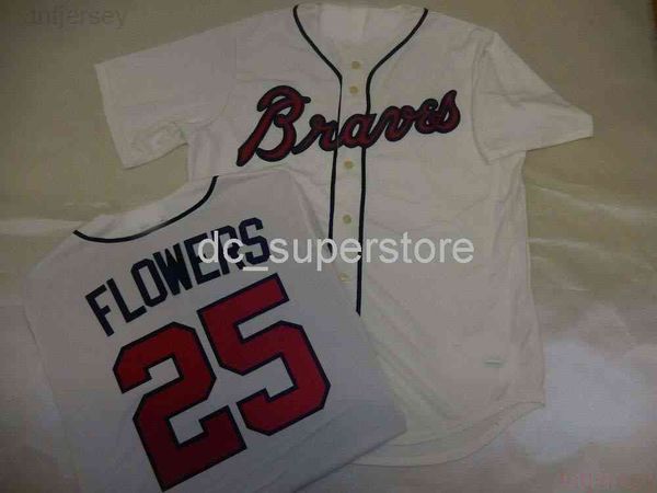 Custom TYLER FLOWERS Baseball Cool Base JERSEY CREME Stitch Qualquer Nome Número Masculino Feminino Camisa de beisebol Juvenil