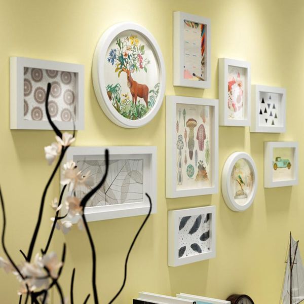 

frames 10pcs living room po frame wooden picture set for home decor wall hanging white family wedding pos