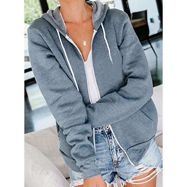 

women's jackets ladies coat autumn zippers jacket solid color with pocket clothes for women streetwear comfy clothing, Black;brown