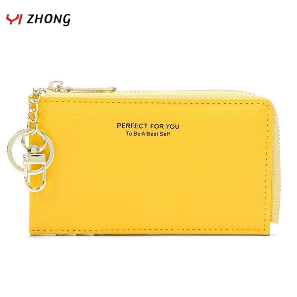

card holders yizhong mini business case keychain coin pocket holder purses for women small zipper wallet cute kid purse, Brown;gray