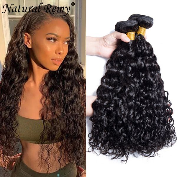 

water wave 9a 100% brazilian human hair 3 bundles natural color 8-28inch, Black