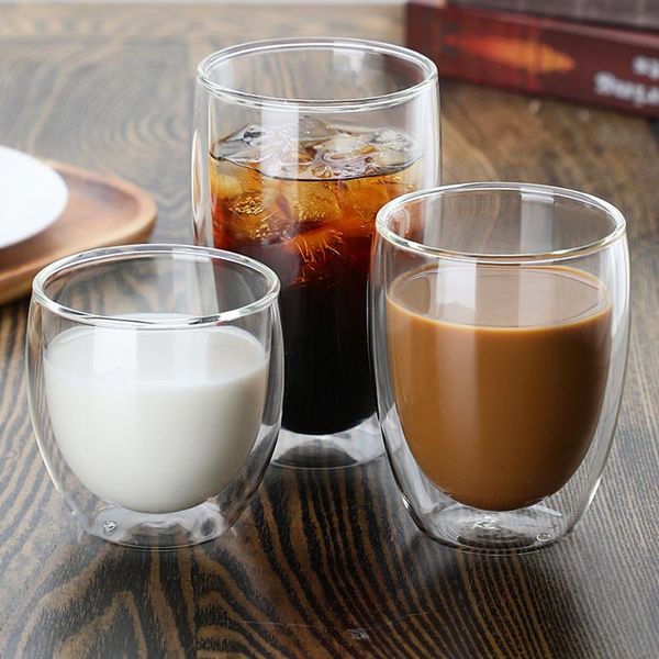 

2/3/4pcs double wall glass cups wine glasses