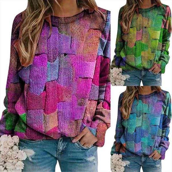 

oversized streetwear casual autumn winter long-sleeved round neck stitching printed loose pullover sweatshirt, White;black