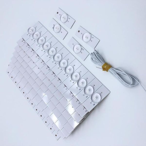 Perle di luce 100PCS 6V SMD Lampada con obiettivo con cavo da 2 m per la riparazione di TV LED da 32-65 pollici