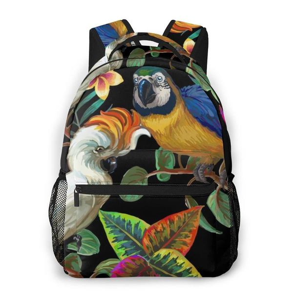 

backpack travel pack tropical birds and plants sports bag outdoor climbing