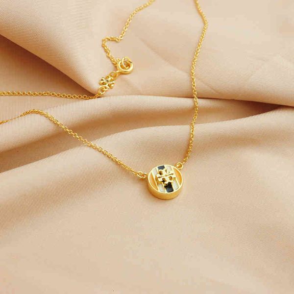 

wind ins enamel colorful color matching necklace round inlaid exquisite clavicle chain, Silver