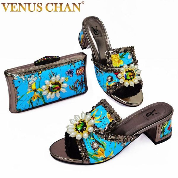 

dress shoes 2021 italian design africa and nigeria high-heeled party crystal rhinestone wedding lady hand-held straddle dinner bag, Black