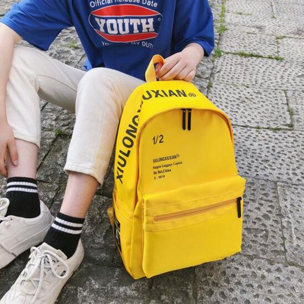 

alphabet girls schoolbag school backpack female lapbag travel shoulder mochila bags