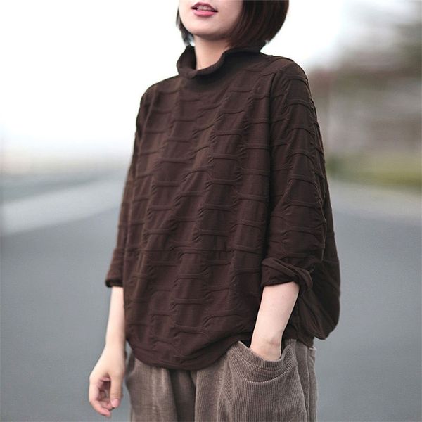 

autumn winter women pullovers plus size korea fashion loose casual turtleneck hoodies cotton clothes female thicken pullover d91 210512, Black