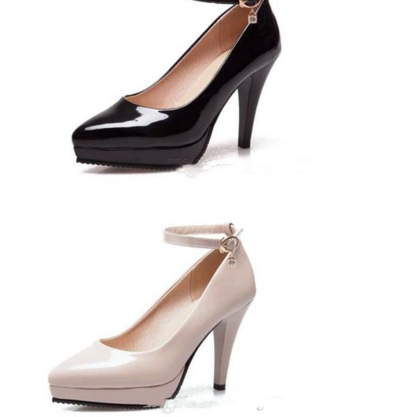 

women's shoes in spring and autumn high fine heel pointed end @84, Black