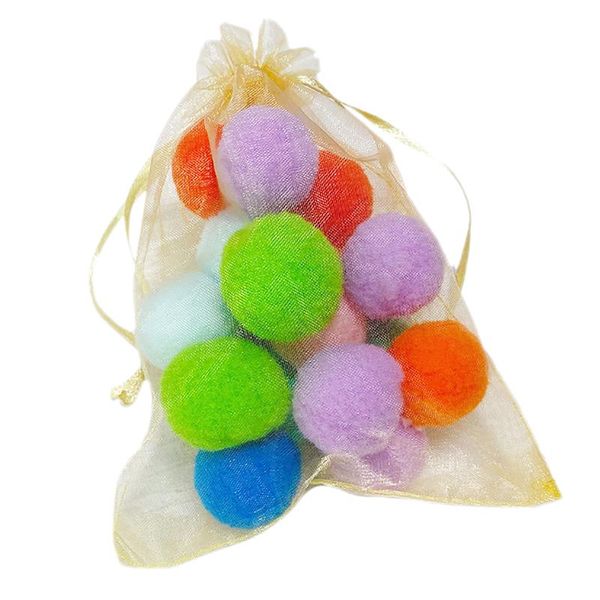 

cat toys 30pcs/set colorful plush ball molar bite resistant bouncy interactive funny balls chewing toy pets supplies