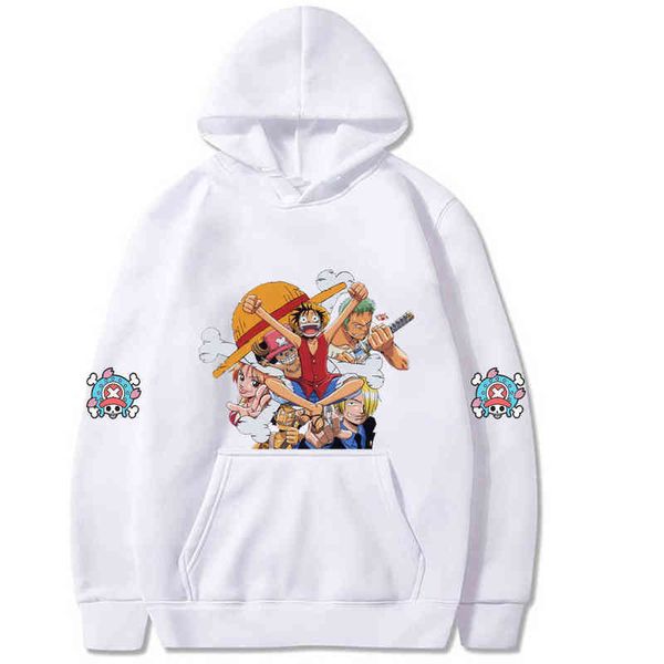 Anime quente Japonês Uma peça Impresso Homens / Mulher Hoodie Manga Longa Esportes Sweatshirt H1227