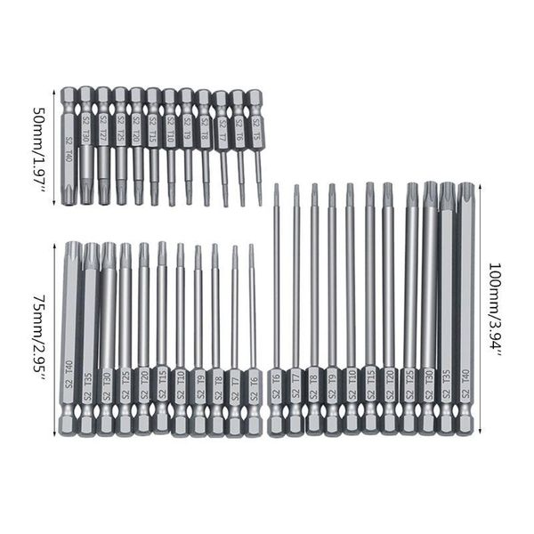 

hand tools 11/12pcs tamper proof security drill bit set torx screwdriver flat head 1/4\" hex 62kc