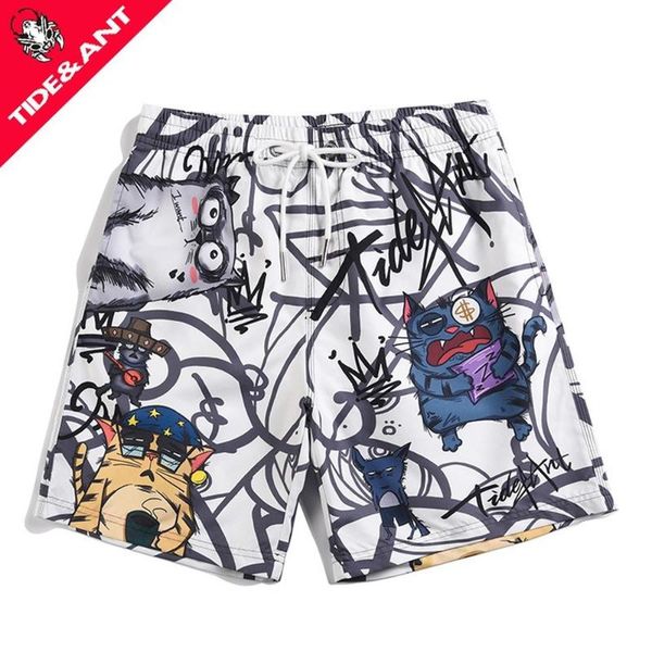 

men's swimwear cartoons graffiti mens swimming shorts couple quick dry swim trunks surf board beach bathing suit swimsuit sunga