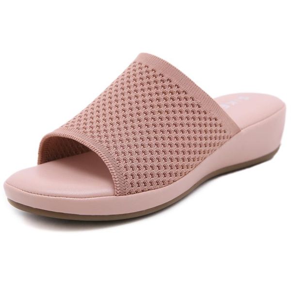 

slippers siketu brand 2021 original summer flat mules slides knitted womens shoes national plus size beach for girls slipper, Black