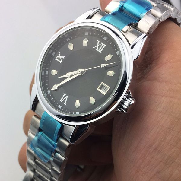 

luxury mens automatic mechanical watch 40mm master series hollow waterproof calendar large dial steel band temperament trend menes watches, Slivery;brown
