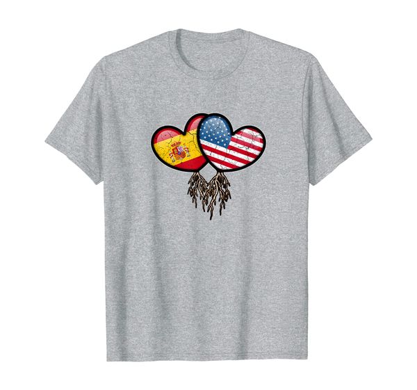 

Spanish American Flags Inside Hearts with Roots T-Shirt, Mainly pictures