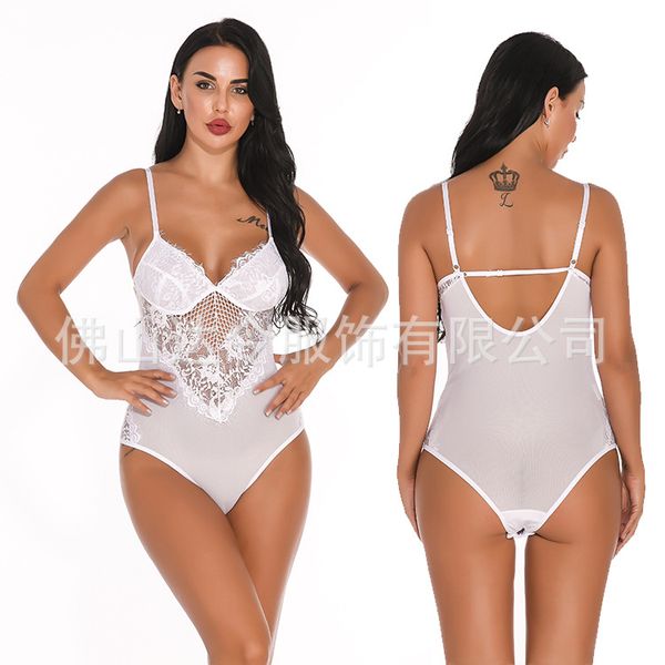 

underwear pyjamas women transparent sling lingerie jumpsuit sleeveless backless summer beach, Black;white