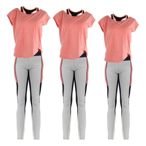 

accessories jogger short sleeve set womens casual 3 piece yoga outfits sets workout fitness suit
