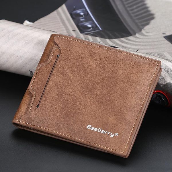 

baellerry brand men wallets purse short male clutch leather wallet mens money bag coin carteira masculina, Red;black