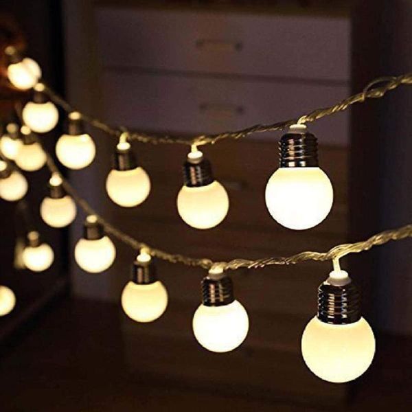 Strings UE/US Plug 5m 20 LED GLOBO String Light Outdoor G50 Bulbs Fairy Lights Garland Garland Patio Wedding Party Decoração de Natal