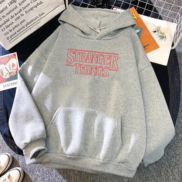 

men's hoodies & sweatshirts fremden dinge rot brief drucken mit kapuze hip hop fleece herbst warme hoodie casual selbst sportkleidungen, Black