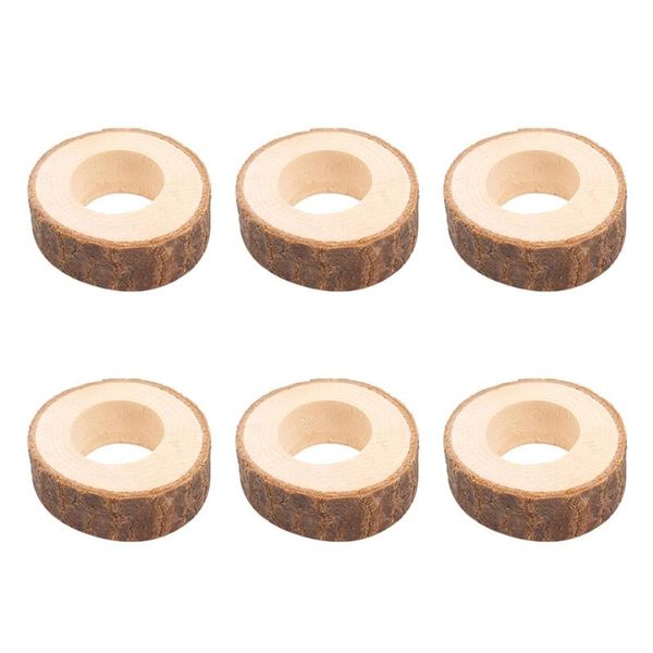 

6pcs creative wooden napkin rings decorative holders serviette buckles for wedding banquet dinner party