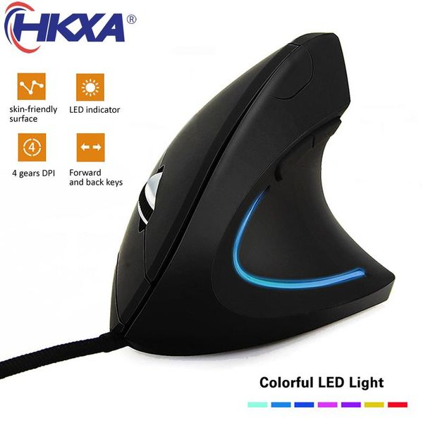 

mice wired right hand vertical rgb mouse ergonomic gaming 800 1200 1600 3200dpi usb optical wrist healthy mause for pc computer