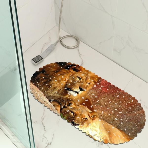 

bath mats lion pattern pvc non-slip mat bathtub shower