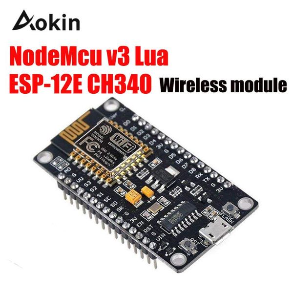 

integrated circuits nodemcu v3 lua wireless module wifi internet of things development board esp8266 with pcb antenna and usb port esp-12e c