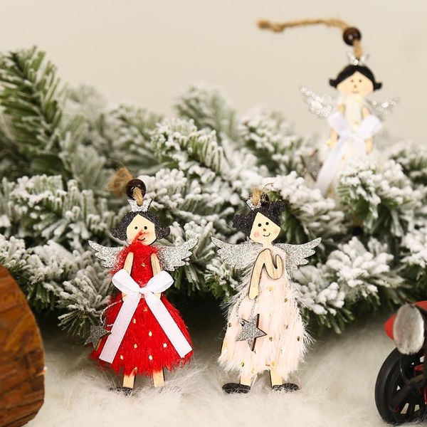 

christmas decorations supplies creative cute plush angel girl pendant tree home decoration accessories adornos para casa