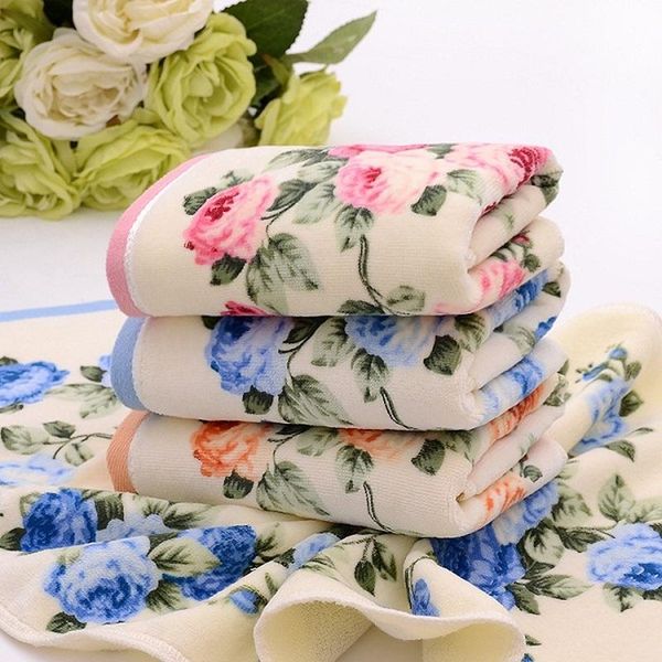 

towel 3pcs/lot 34*75cm 110g 100%cotton face 3 color peony floral bath sports gym camping fast drying cloth