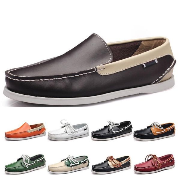 

mens running shoes f12 leather british style black white brown green yellow red fashion outdoor comfortable breathable