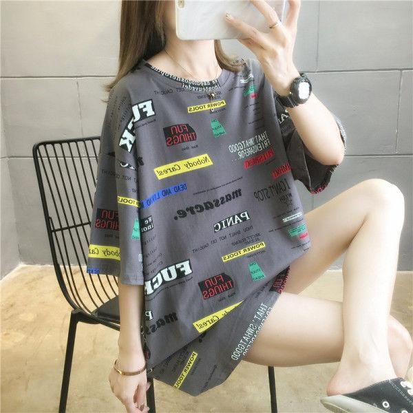 

women's t-shirt 2021 women fashion printed tees loose plus size t-shirts casual, White