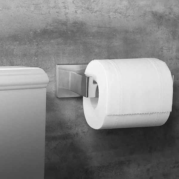 

toilet paper holders 1pcs self adhesive stainless steel kitchen tissue hanging holder bathroom roll towel rack cabinet door hook