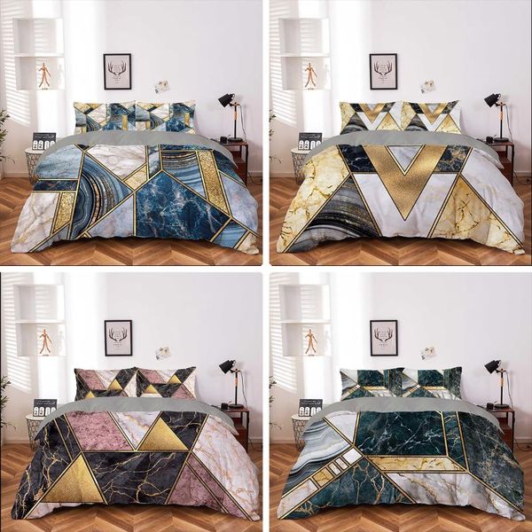 

bedding sets nordic luxury 2/3pcs duvet cover  king 240x220 size geometric printed set home textiles quilt with pillowcase