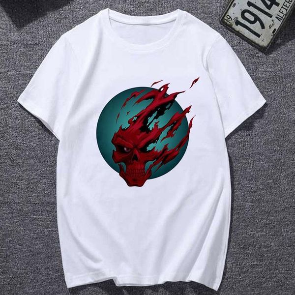 

and women scary skull printed men t shirts summer harajuku o neck short sleeve casual femme fashion clothing camisas mujer, White;black