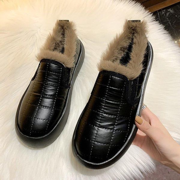 Women Cotton Impietato Accumulato addensato stivali rotondi scarpe rotonde femminile piattaforma invernale alla caviglia da donna calda neve impermeabile peluche 942 448