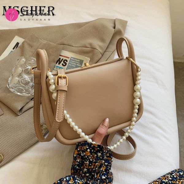 

shoulder bags pearl bucket design pu leather small crossbody 2021 women fashion lady simple handbags and purses