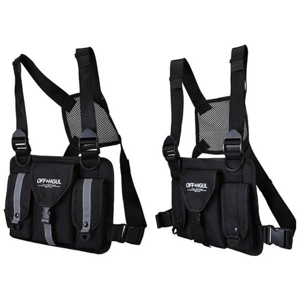 

tactical shoulder bags men hip hop streetwear chest rig bag functional waist packs adjustable pockets outdoor