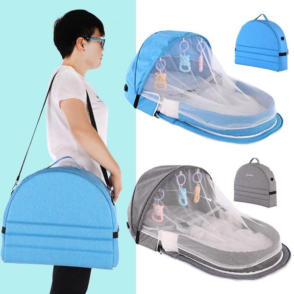 

baby cribs bed portable nest travel sun protection mosquito net with bassinet foldable breathable infant sleeping basket